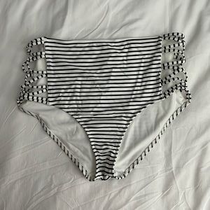 Hollister High Waist Bikini Bottom Stripes